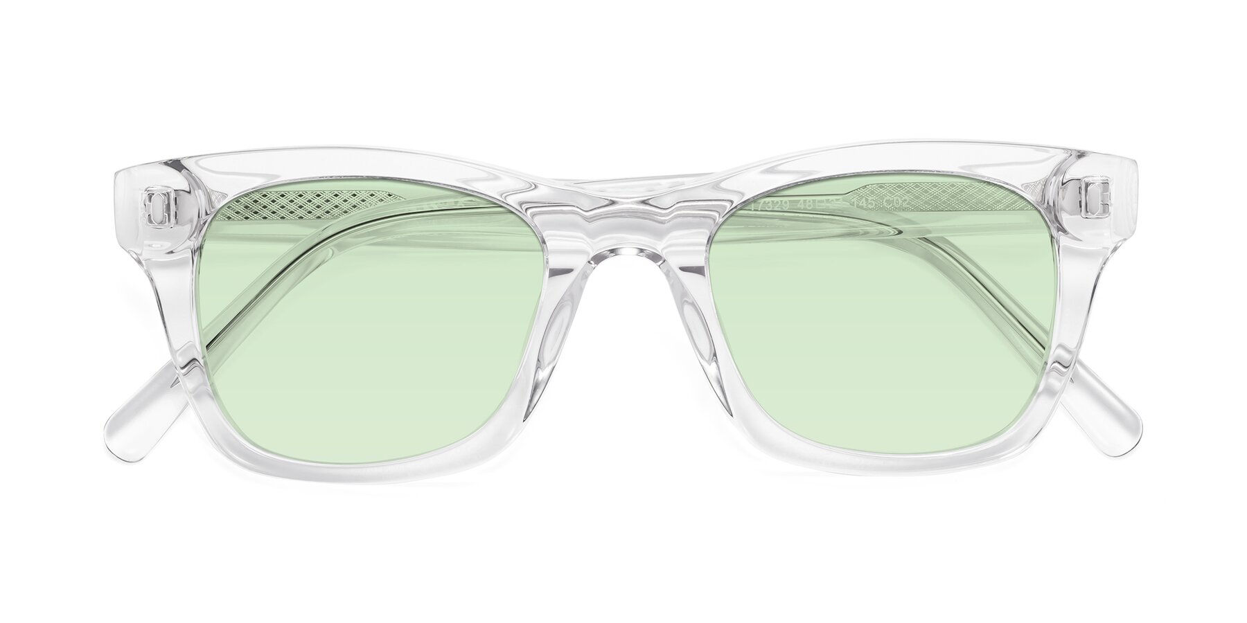 Folded Front of Ben in Clear with Light Green Tinted Lenses