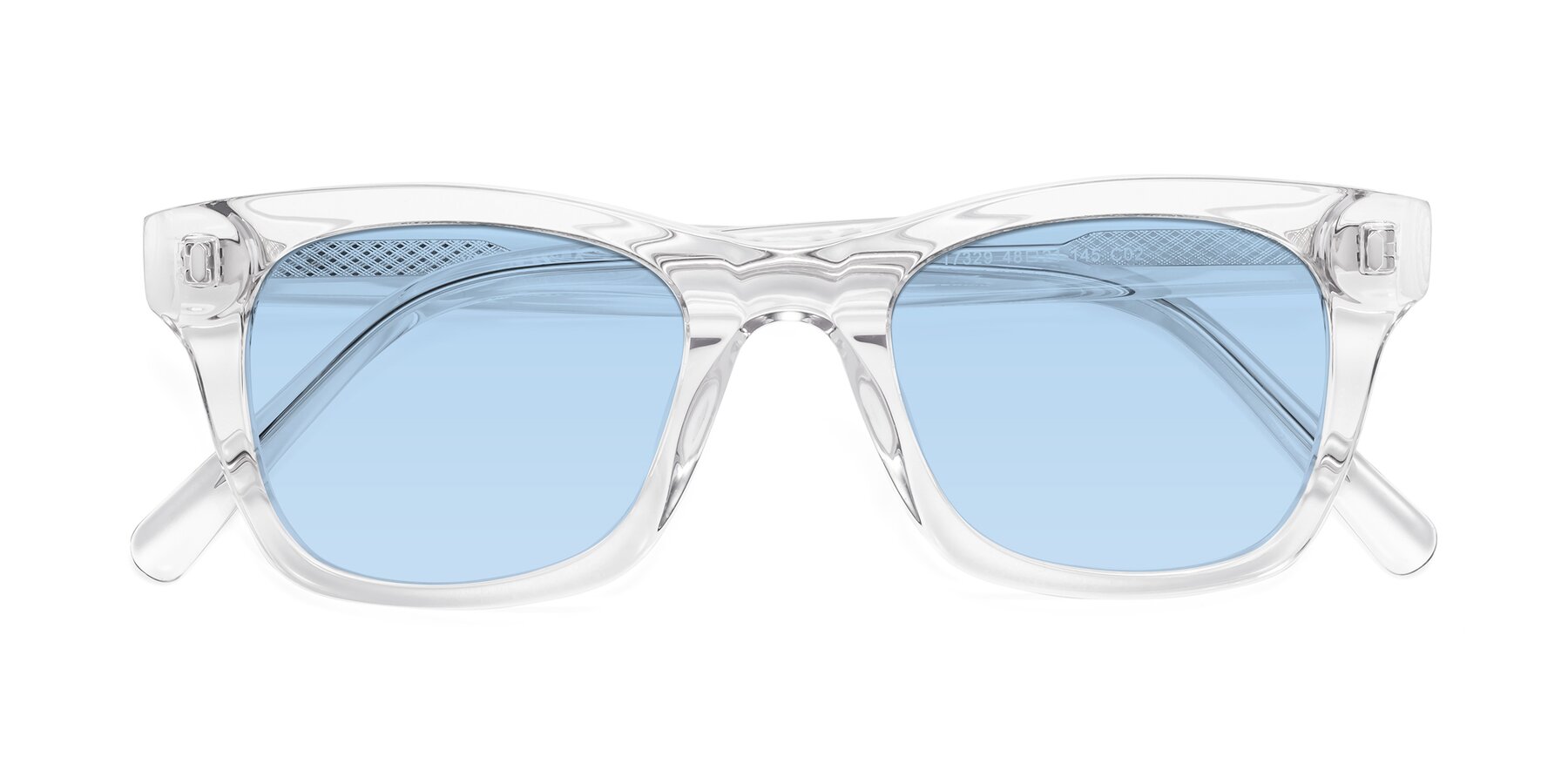 Folded Front of Ben in Clear with Light Blue Tinted Lenses
