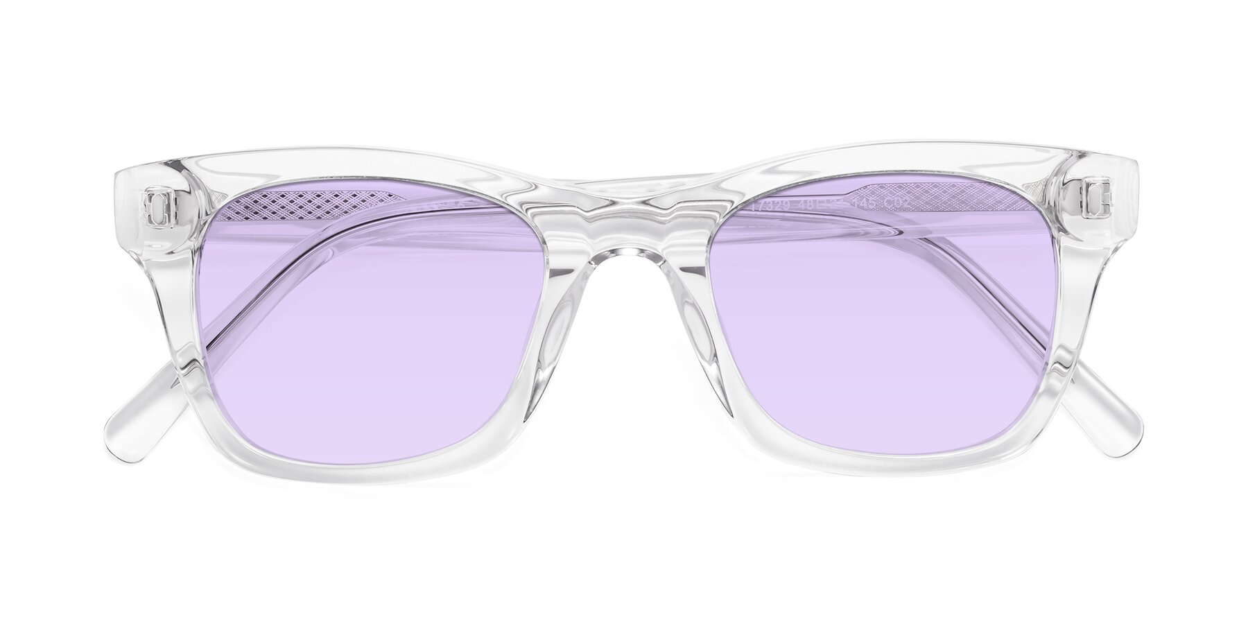 Folded Front of Ben in Clear with Light Purple Tinted Lenses