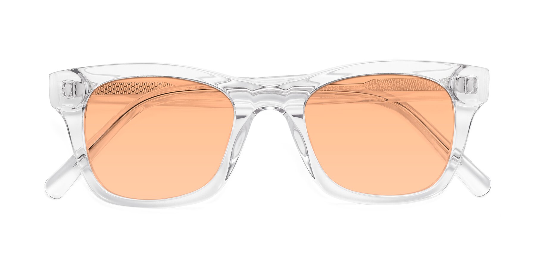 Folded Front of Ben in Clear with Light Orange Tinted Lenses