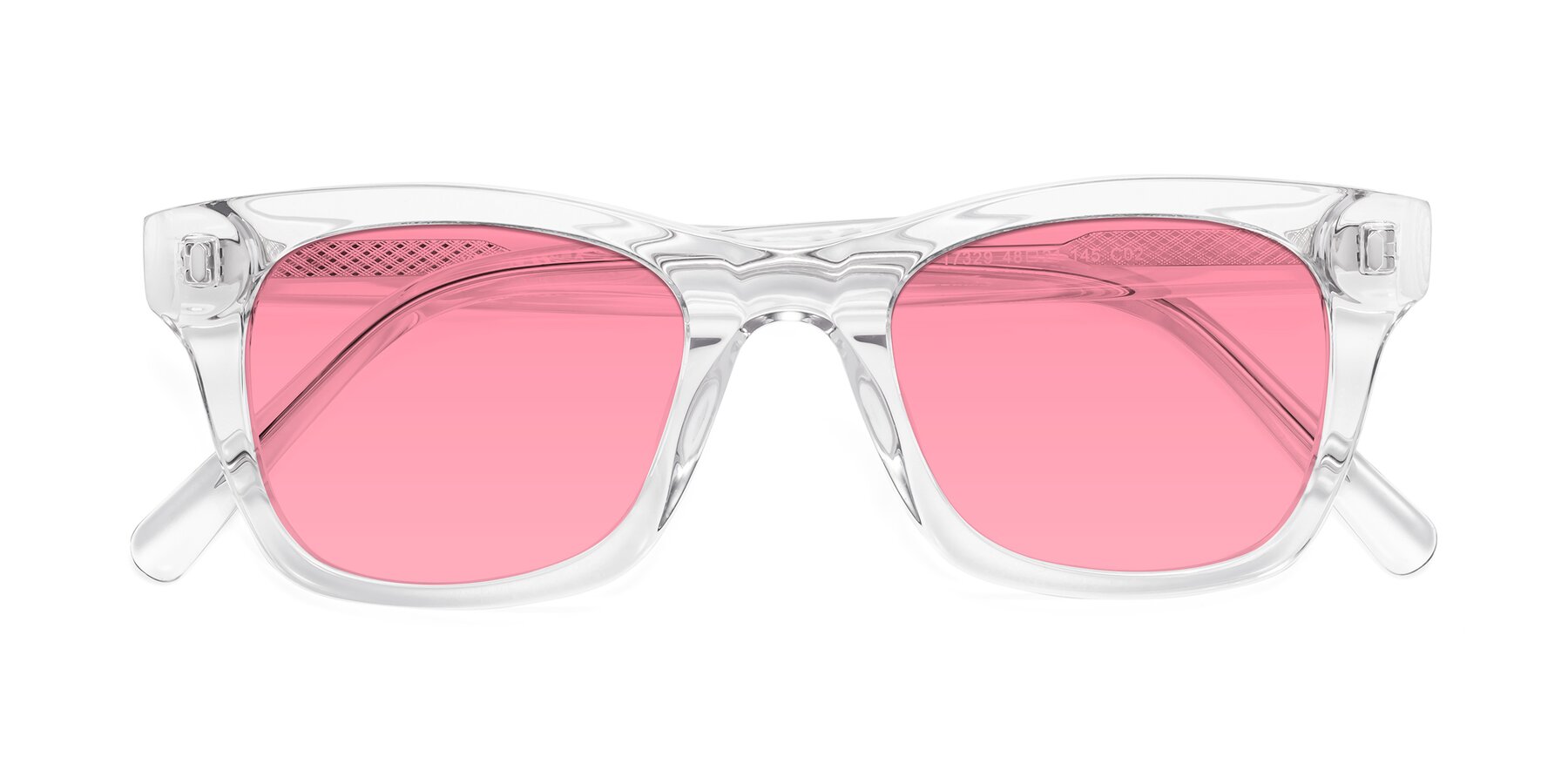 Folded Front of Ben in Clear with Pink Tinted Lenses