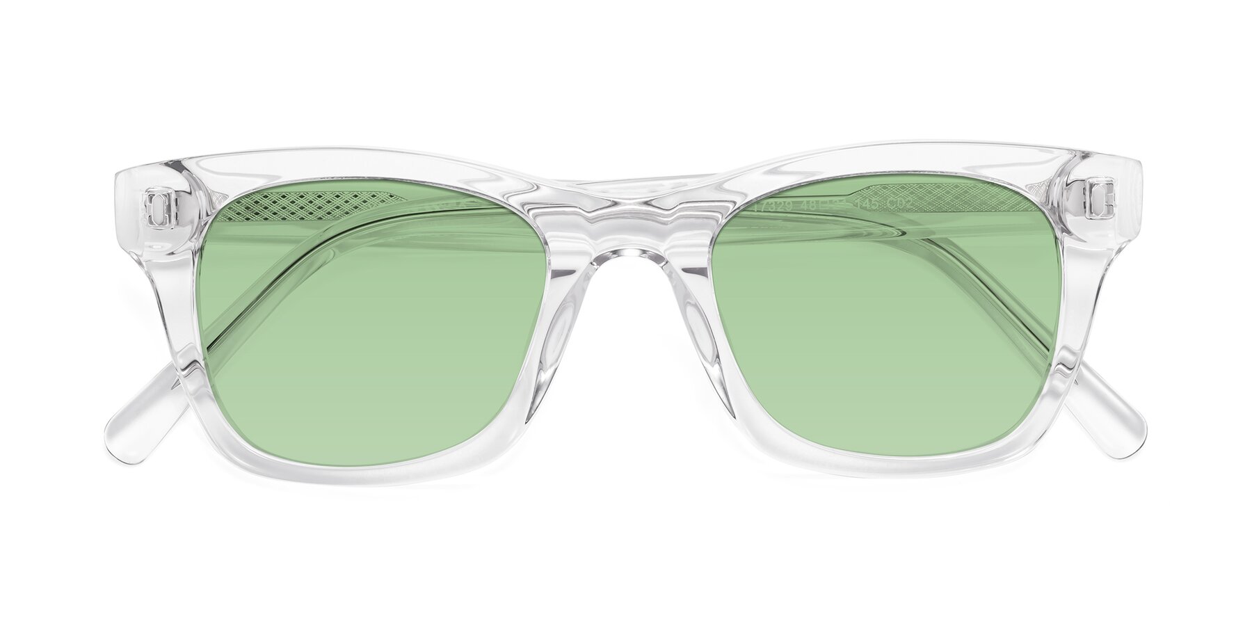 Folded Front of Ben in Clear with Medium Green Tinted Lenses