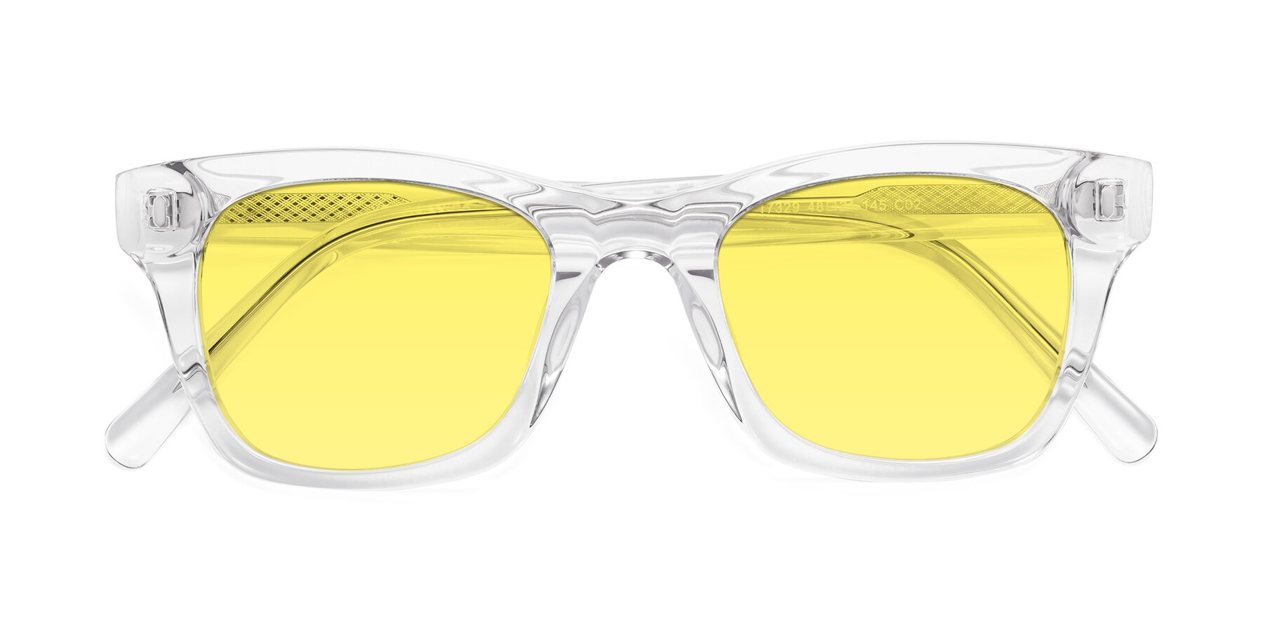 Folded Front of Ben in Clear with Medium Yellow Tinted Lenses