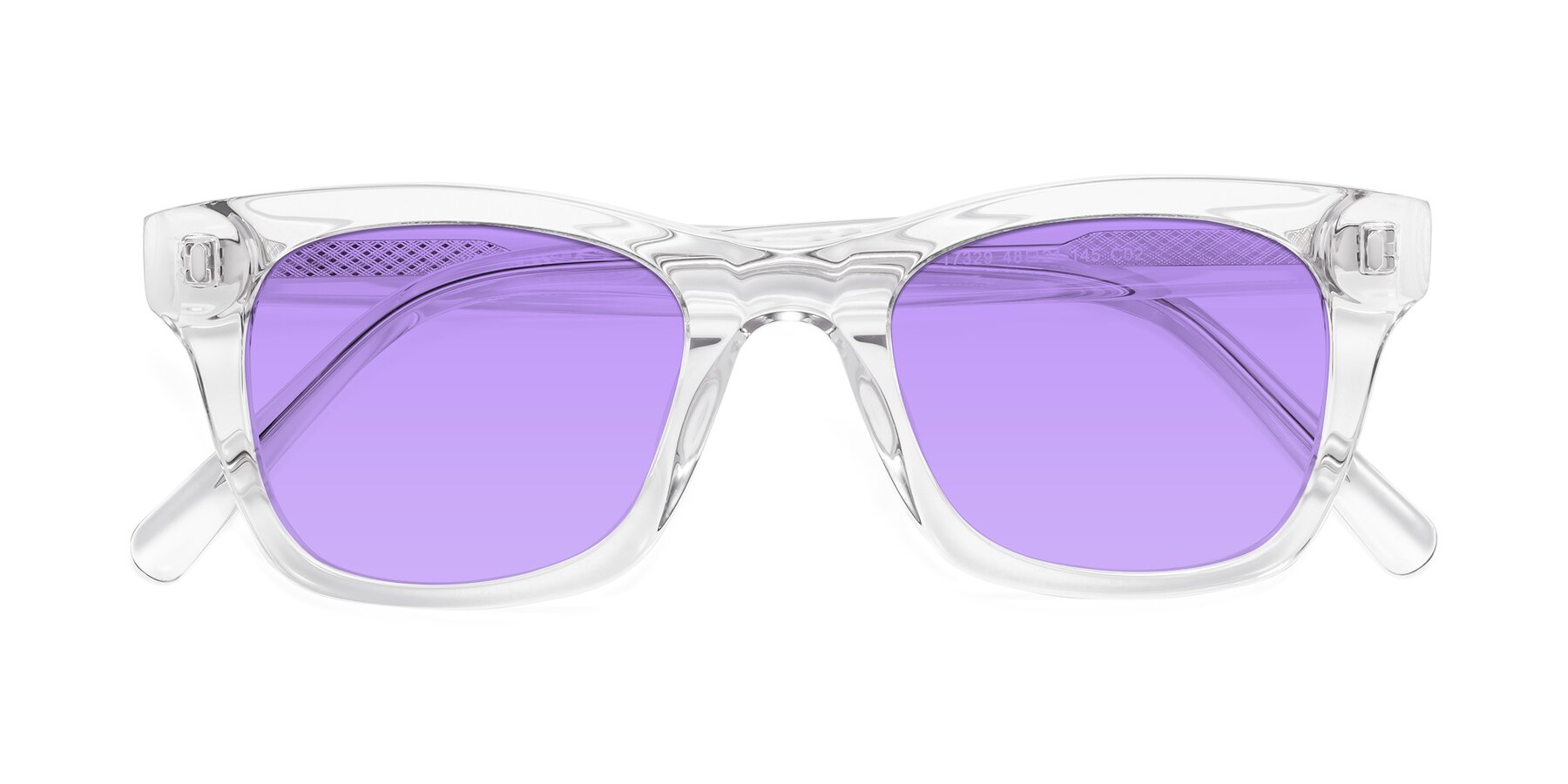 Folded Front of Ben in Clear with Medium Purple Tinted Lenses