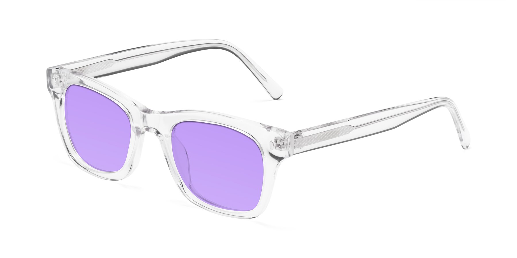 Angle of Ben in Clear with Medium Purple Tinted Lenses