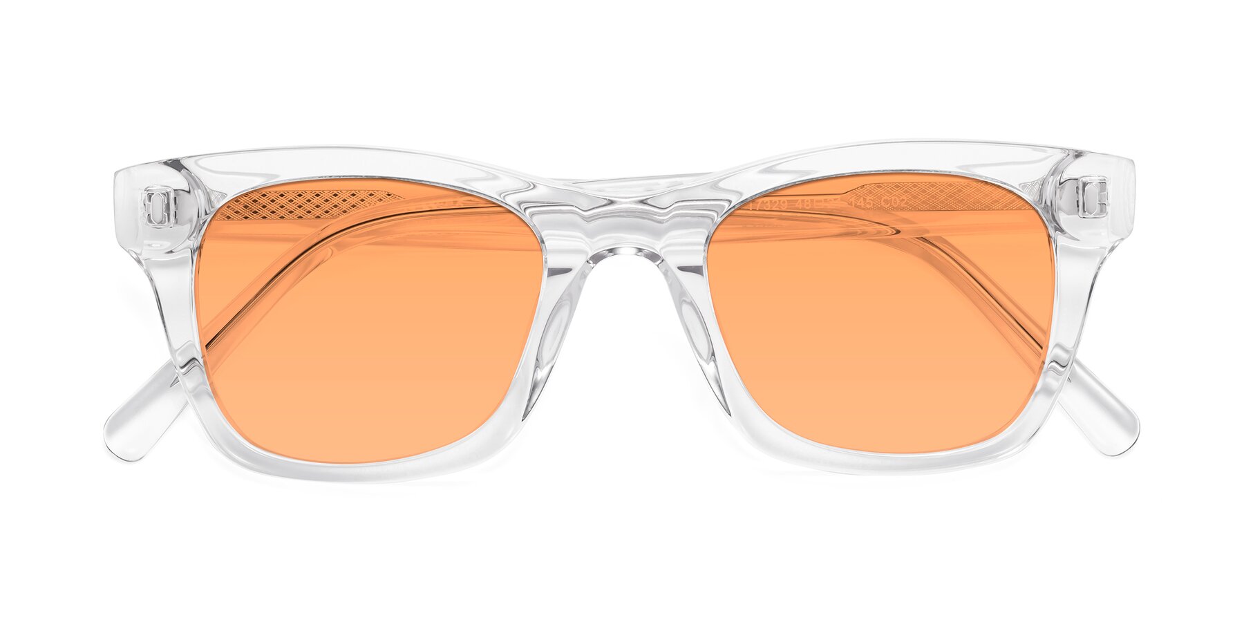 Folded Front of Ben in Clear with Medium Orange Tinted Lenses