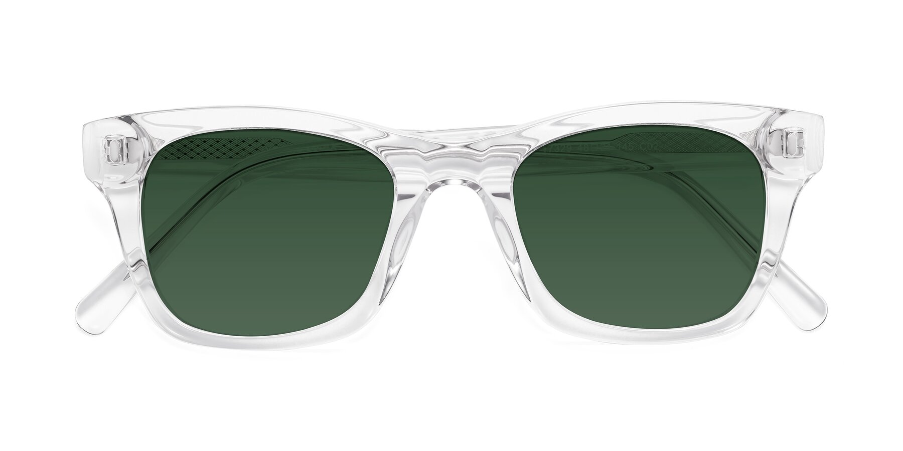 Folded Front of Ben in Clear with Green Tinted Lenses