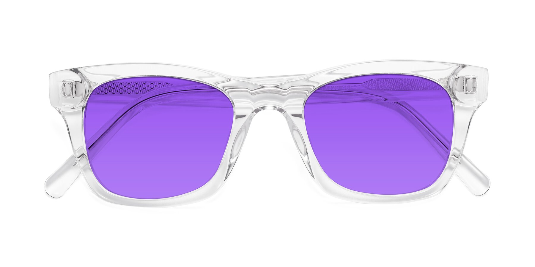 Folded Front of Ben in Clear with Purple Tinted Lenses