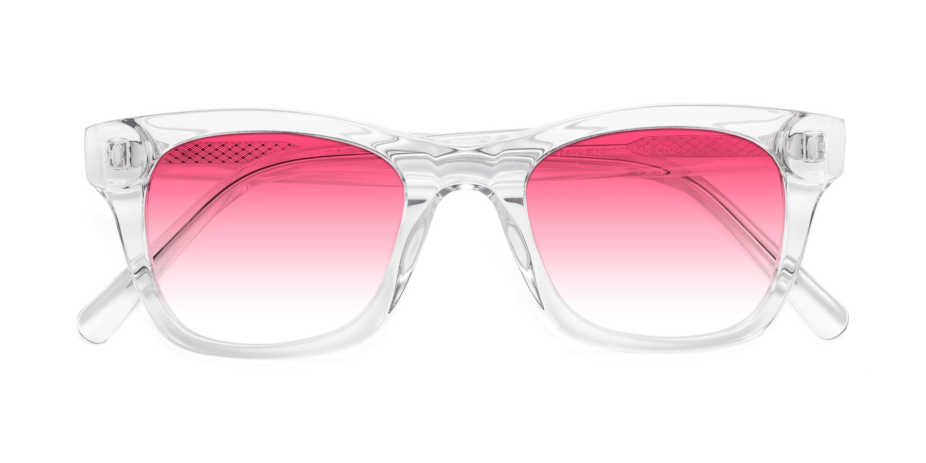 Folded Front of Ben in Clear with Pink Gradient Lenses