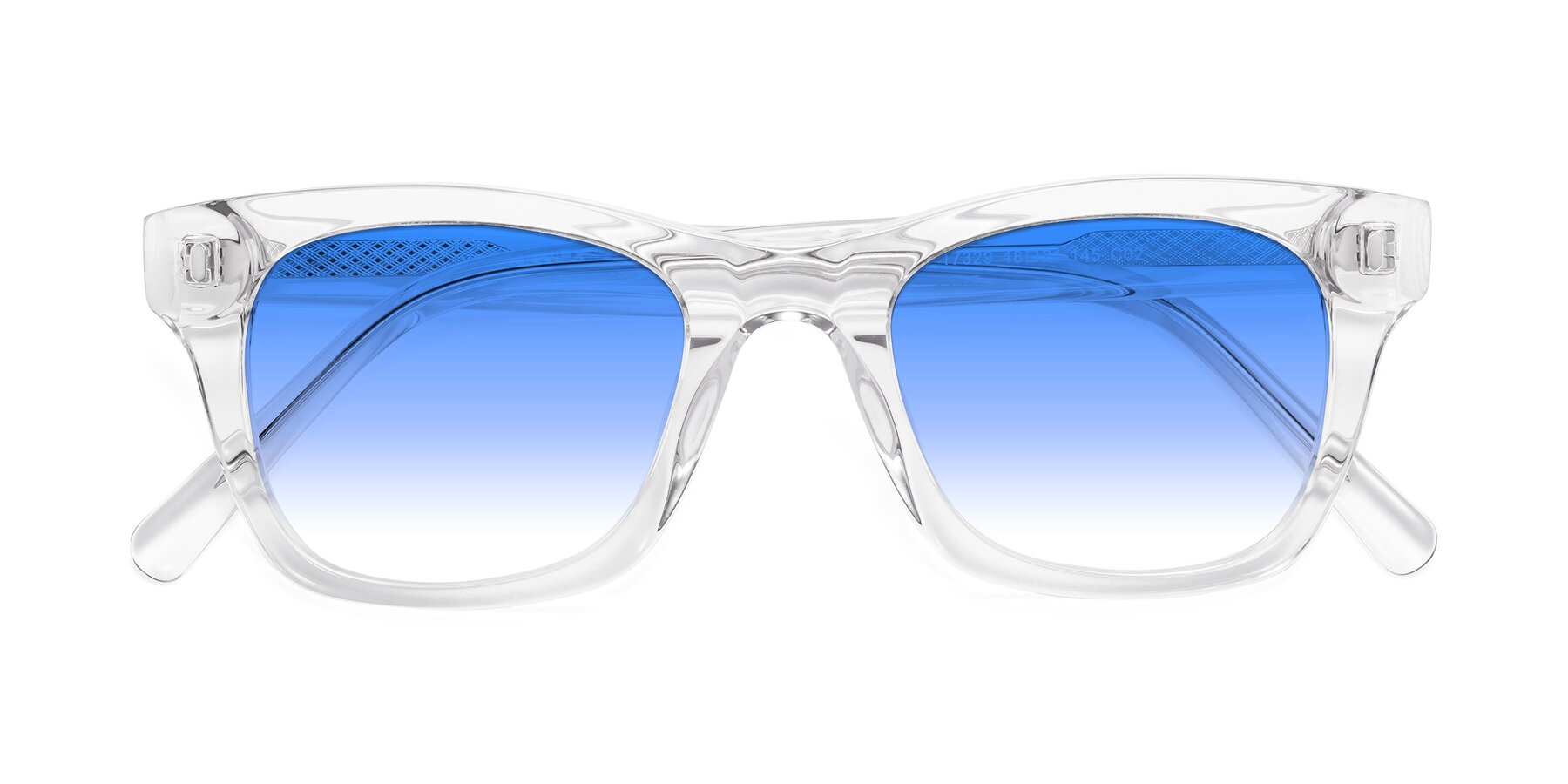 Folded Front of Ben in Clear with Blue Gradient Lenses