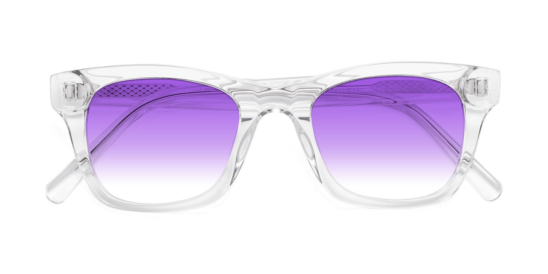 Folded Front of Ben in Clear with Purple Gradient Lenses