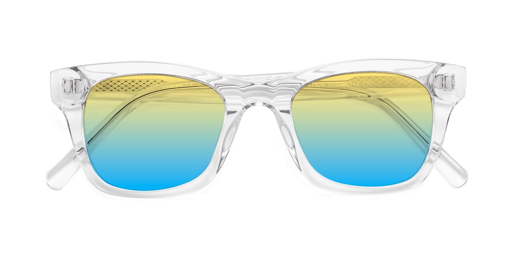 Folded Front of 17329 in Clear with Yellow / Blue Gradient Lenses