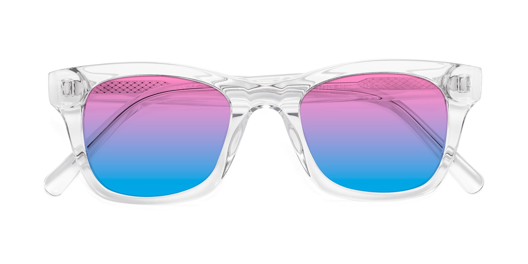 Folded Front of Ben in Clear with Pink / Blue Gradient Lenses
