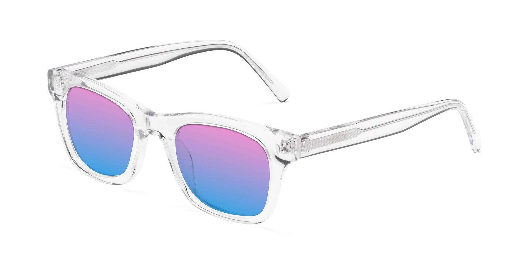Angle of Ben in Clear with Pink / Blue Gradient Lenses