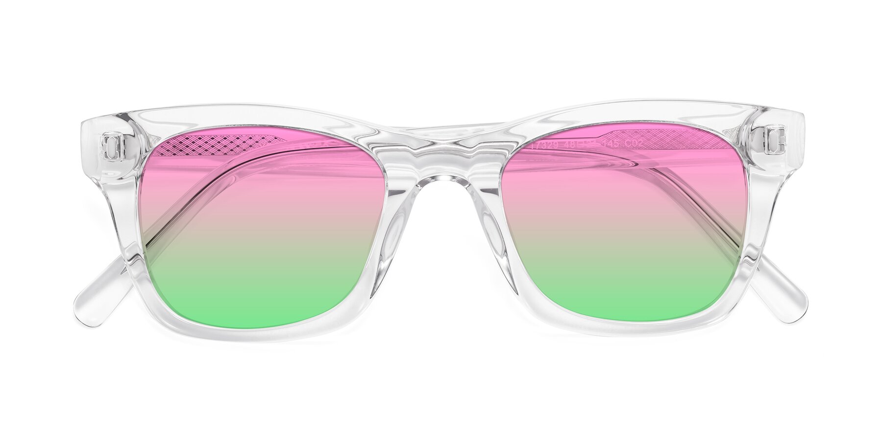 Folded Front of Ben in Clear with Pink / Green Gradient Lenses