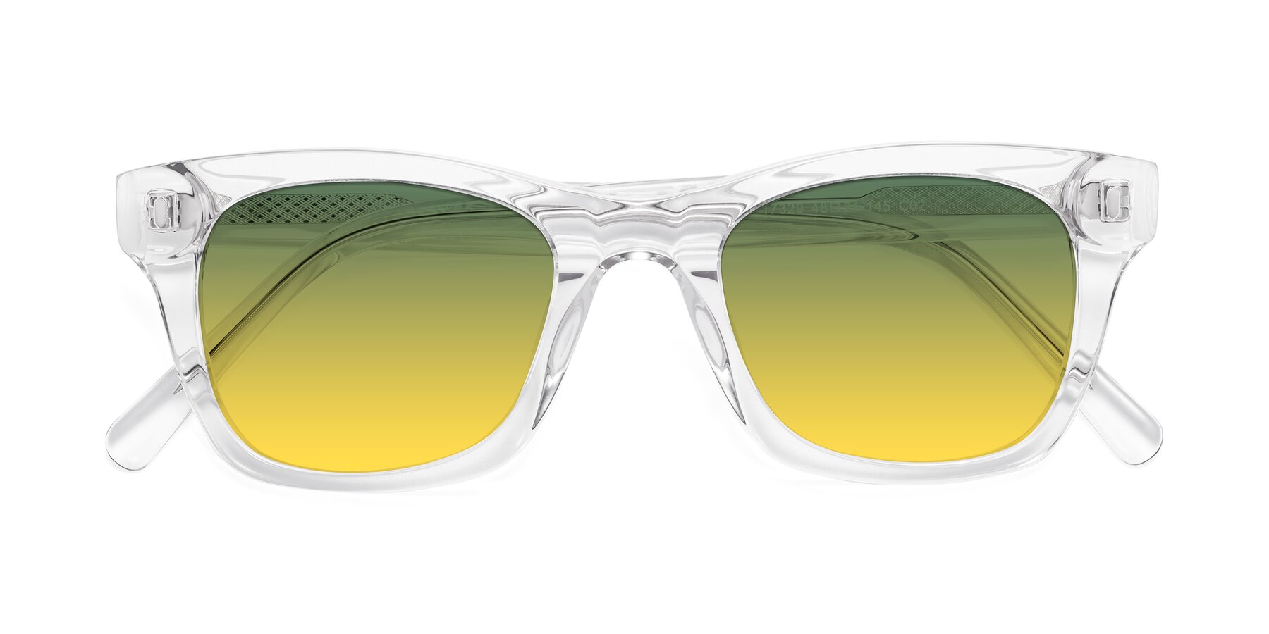 Folded Front of Ben in Clear with Green / Yellow Gradient Lenses