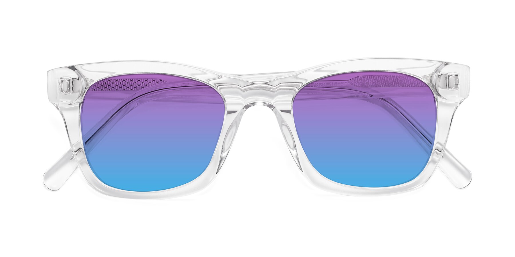 Folded Front of Ben in Clear with Purple / Blue Gradient Lenses