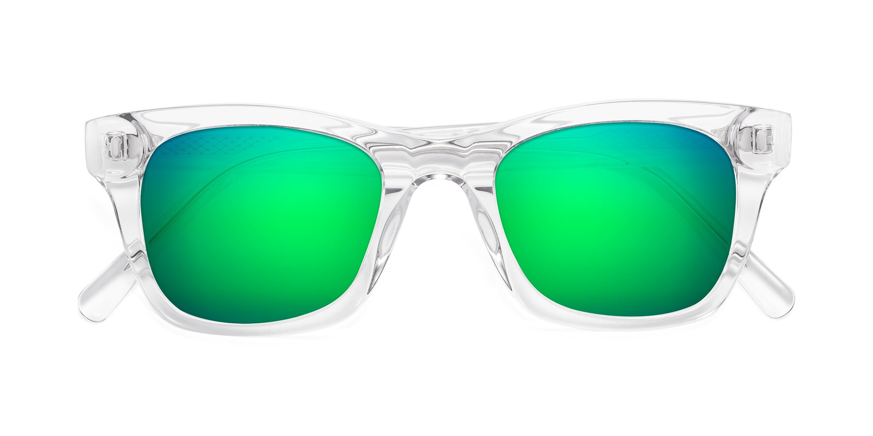 Folded Front of 17329 in Clear with Green Mirrored Lenses