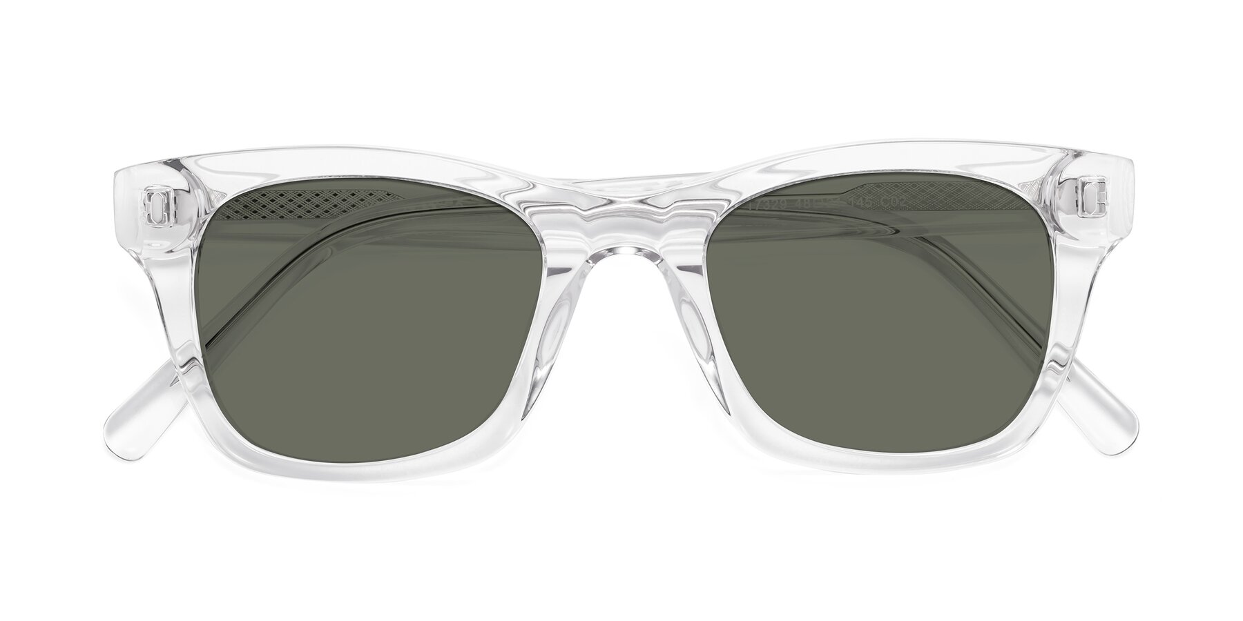 Folded Front of Ben in Clear with Gray Polarized Lenses