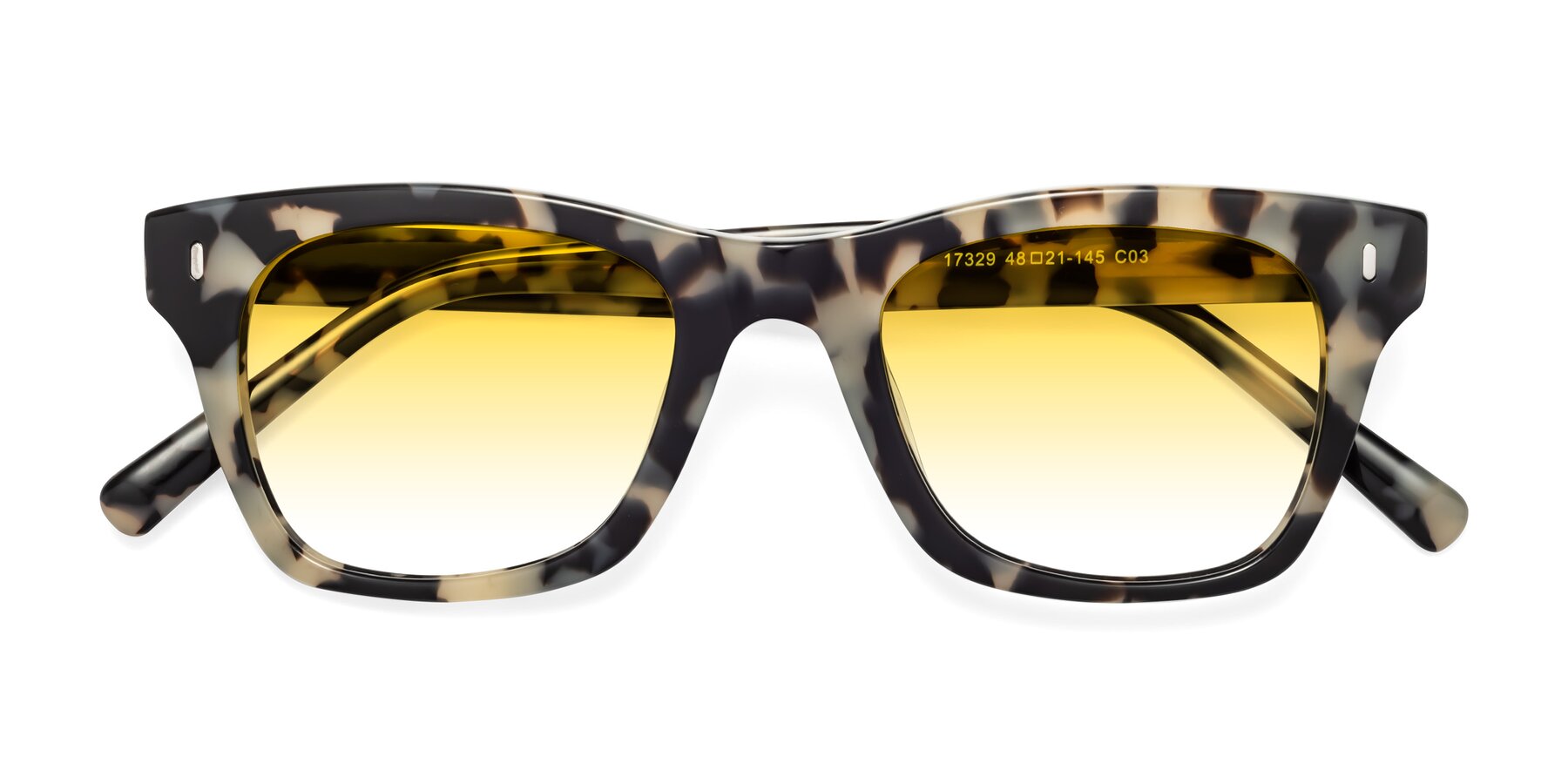 Folded Front of Ben in Havana with Yellow Gradient Lenses