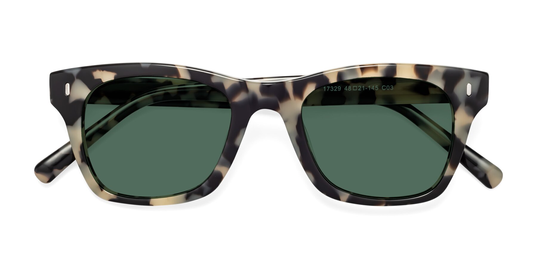 Folded Front of Ben in Havana with Green Polarized Lenses