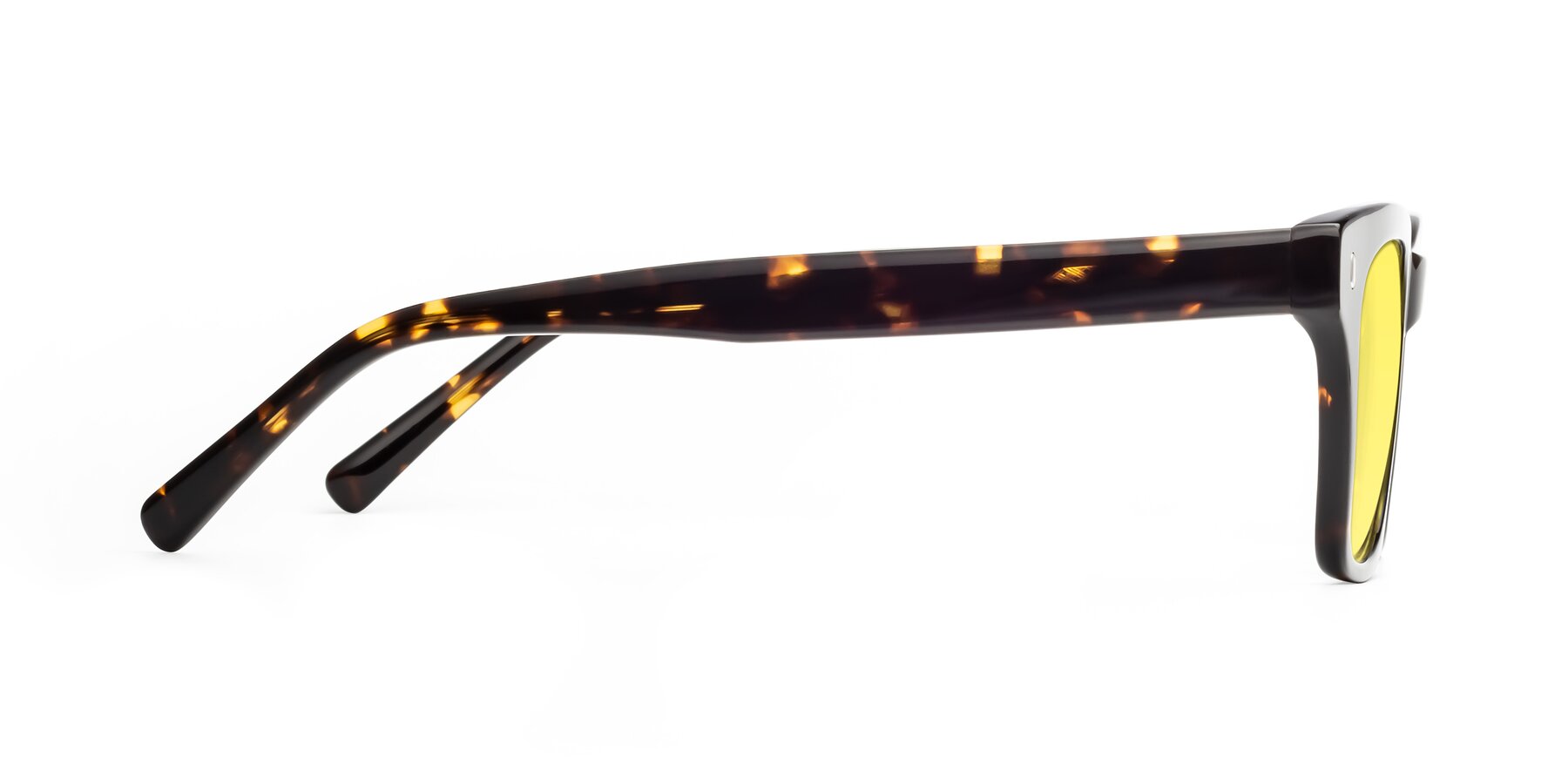 Side of Ben in Tortoise Brown with Medium Yellow Tinted Lenses