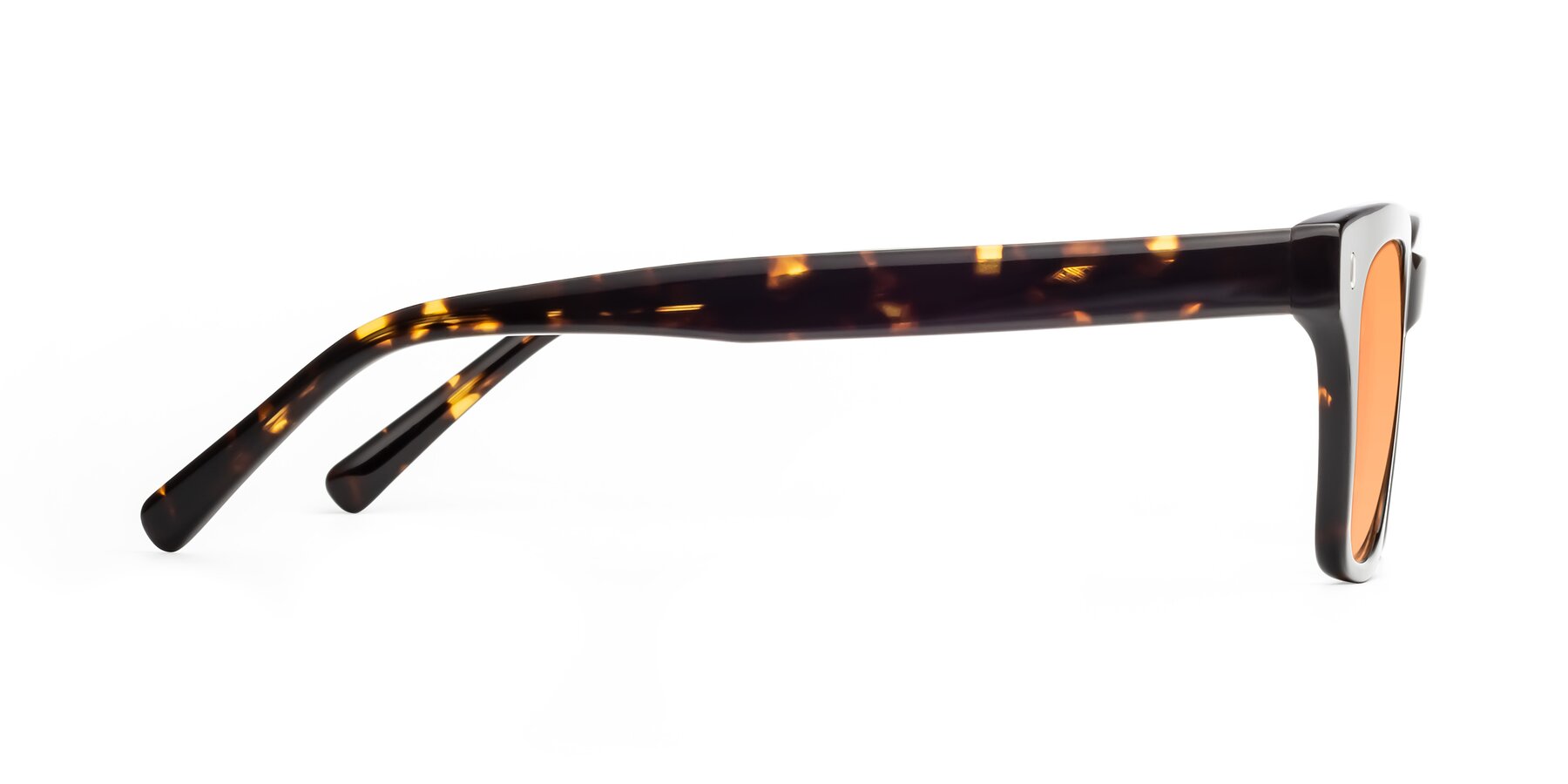 Side of Ben in Tortoise Brown with Medium Orange Tinted Lenses