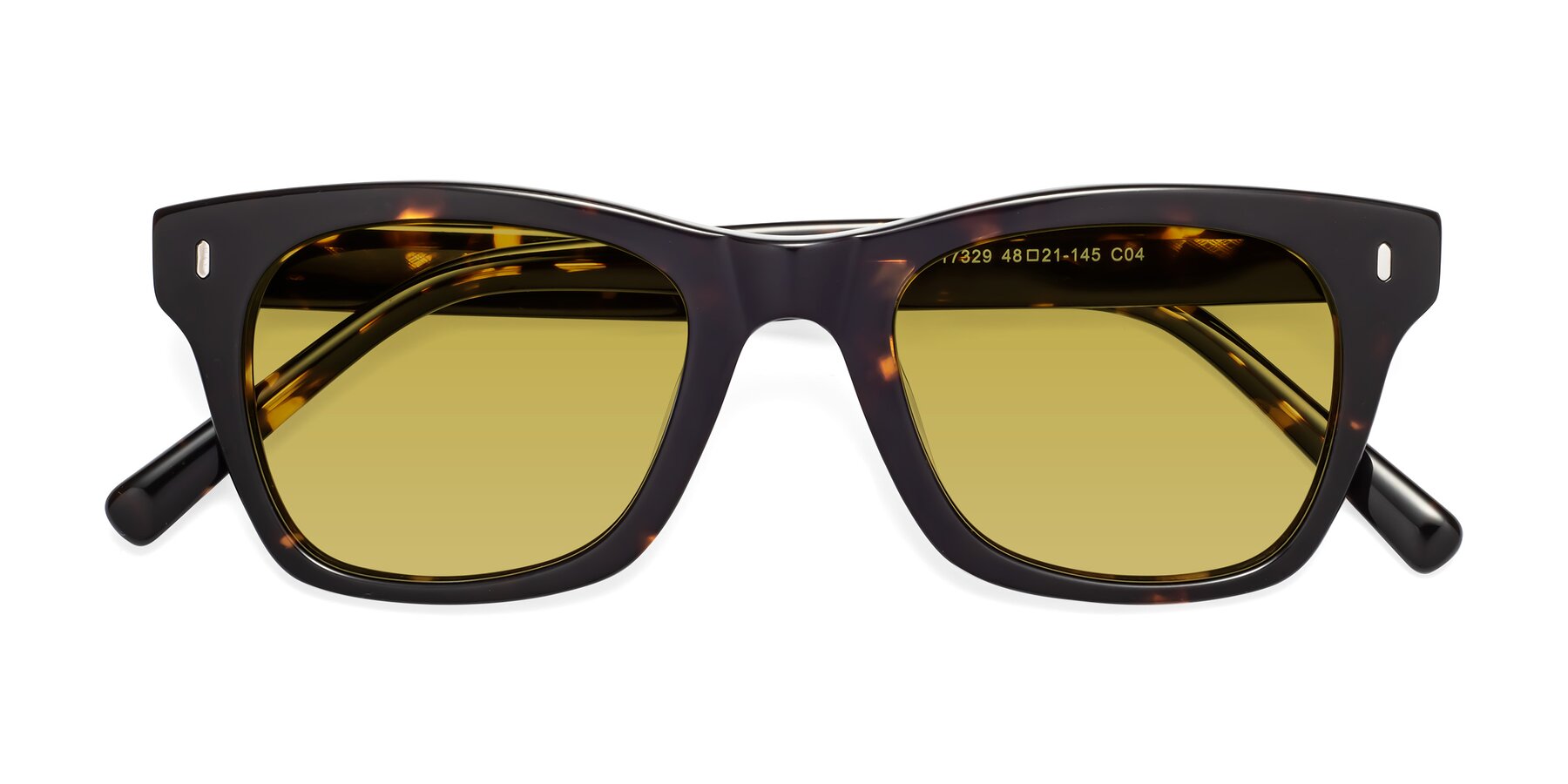Folded Front of Ben in Tortoise Brown with Champagne Tinted Lenses