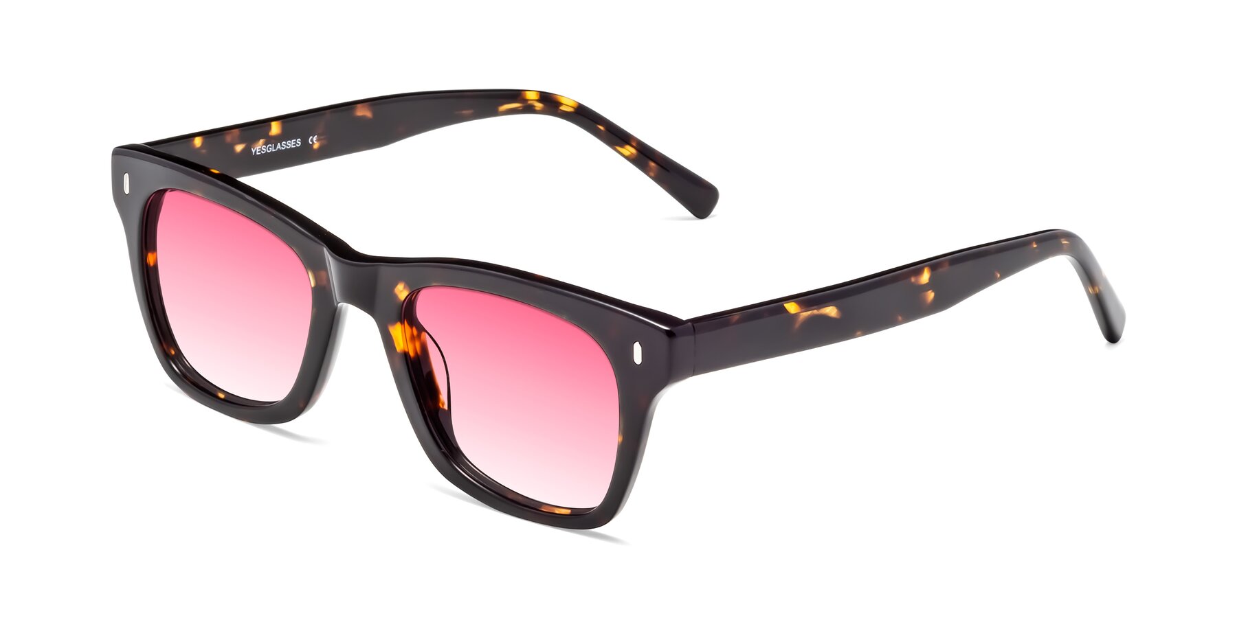 Angle of 17329 in Tortoise Brown with Pink Gradient Lenses