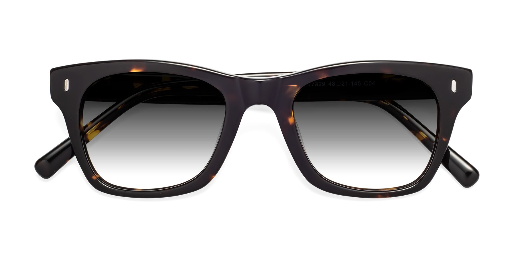 Folded Front of Ben in Tortoise Brown with Gray Gradient Lenses