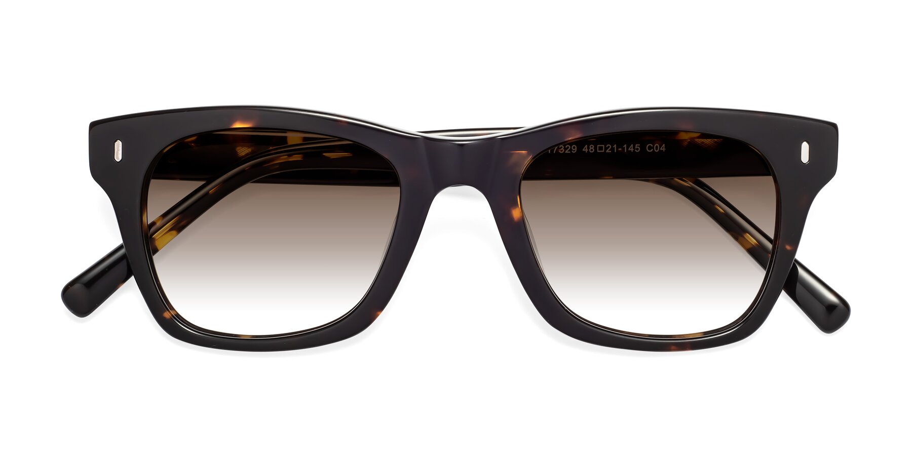 Folded Front of Ben in Tortoise Brown with Brown Gradient Lenses
