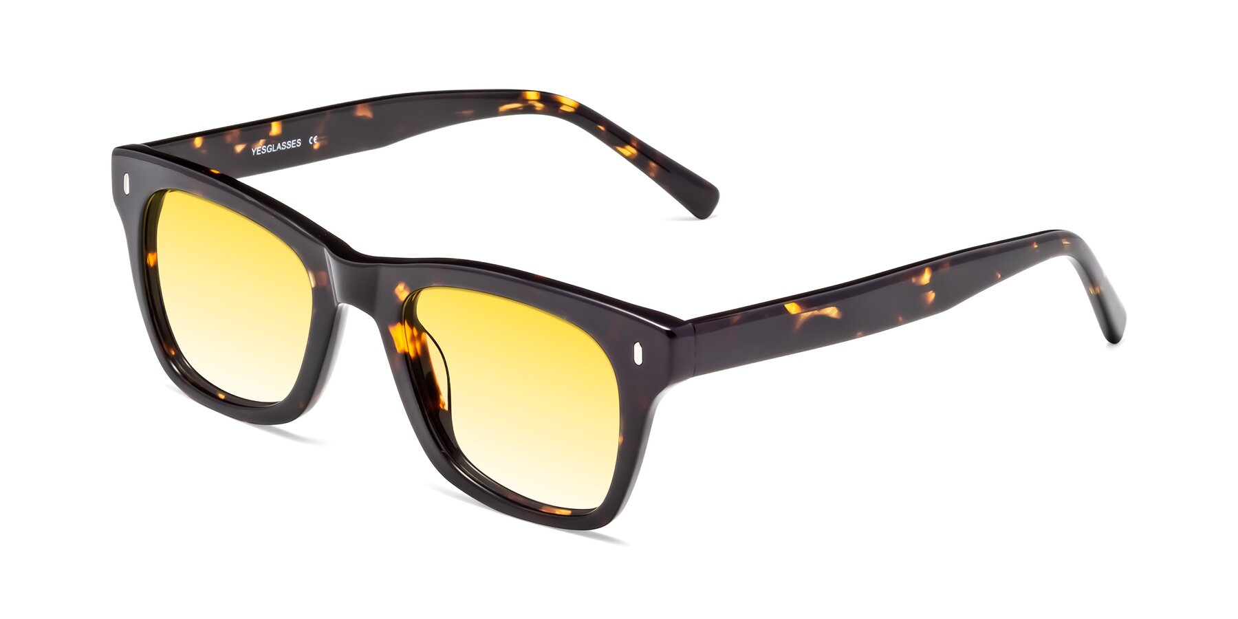 Angle of Ben in Tortoise Brown with Yellow Gradient Lenses