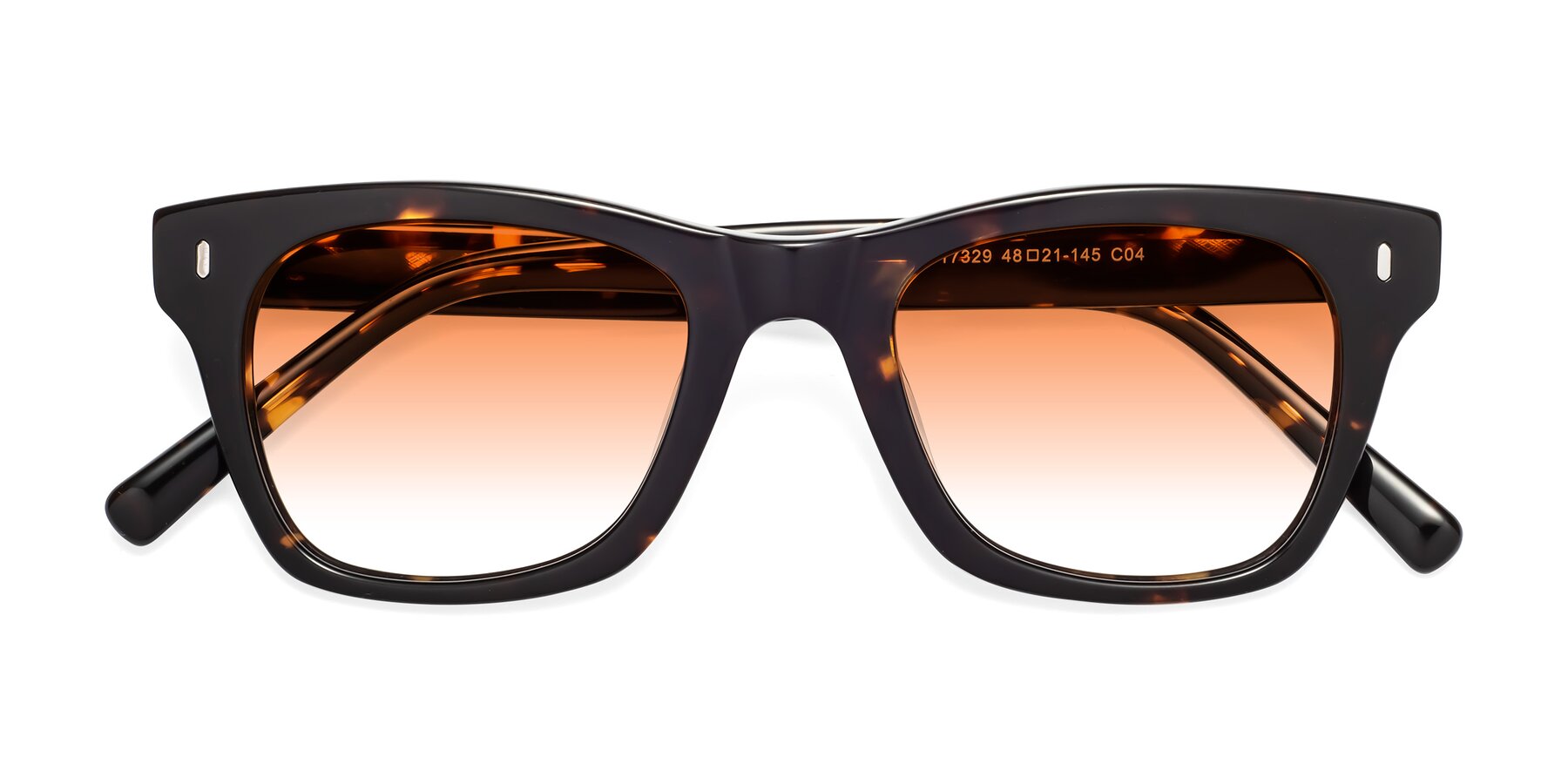 Folded Front of 17329 in Tortoise Brown with Orange Gradient Lenses