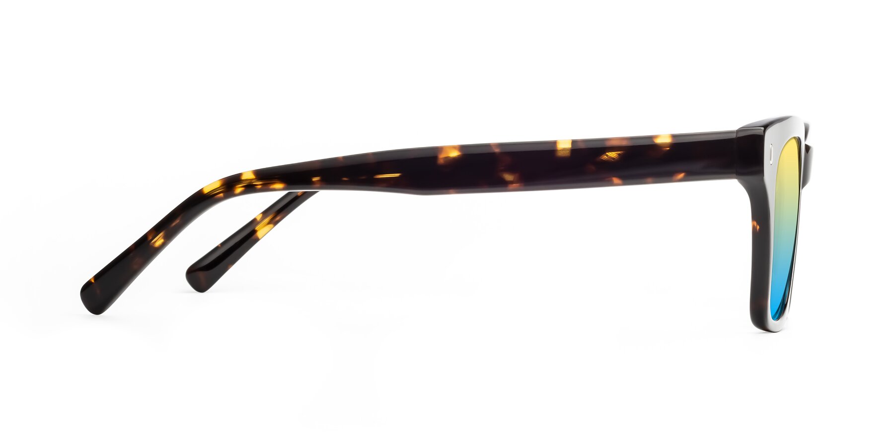 Side of 17329 in Tortoise Brown with Yellow / Blue Gradient Lenses