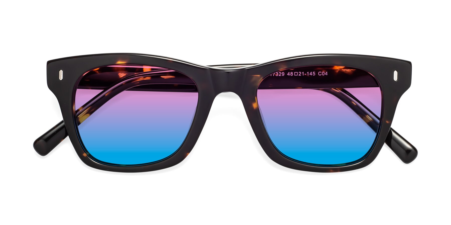 Folded Front of 17329 in Tortoise Brown with Pink / Blue Gradient Lenses