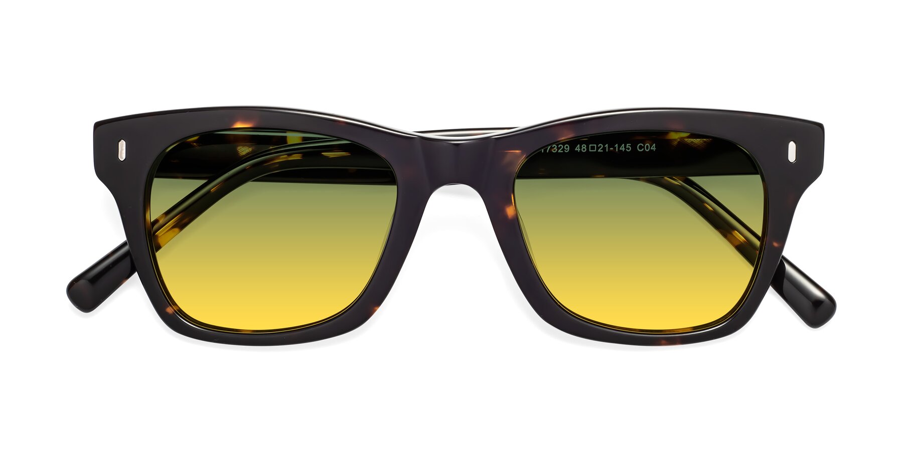 Folded Front of 17329 in Tortoise Brown with Green / Yellow Gradient Lenses