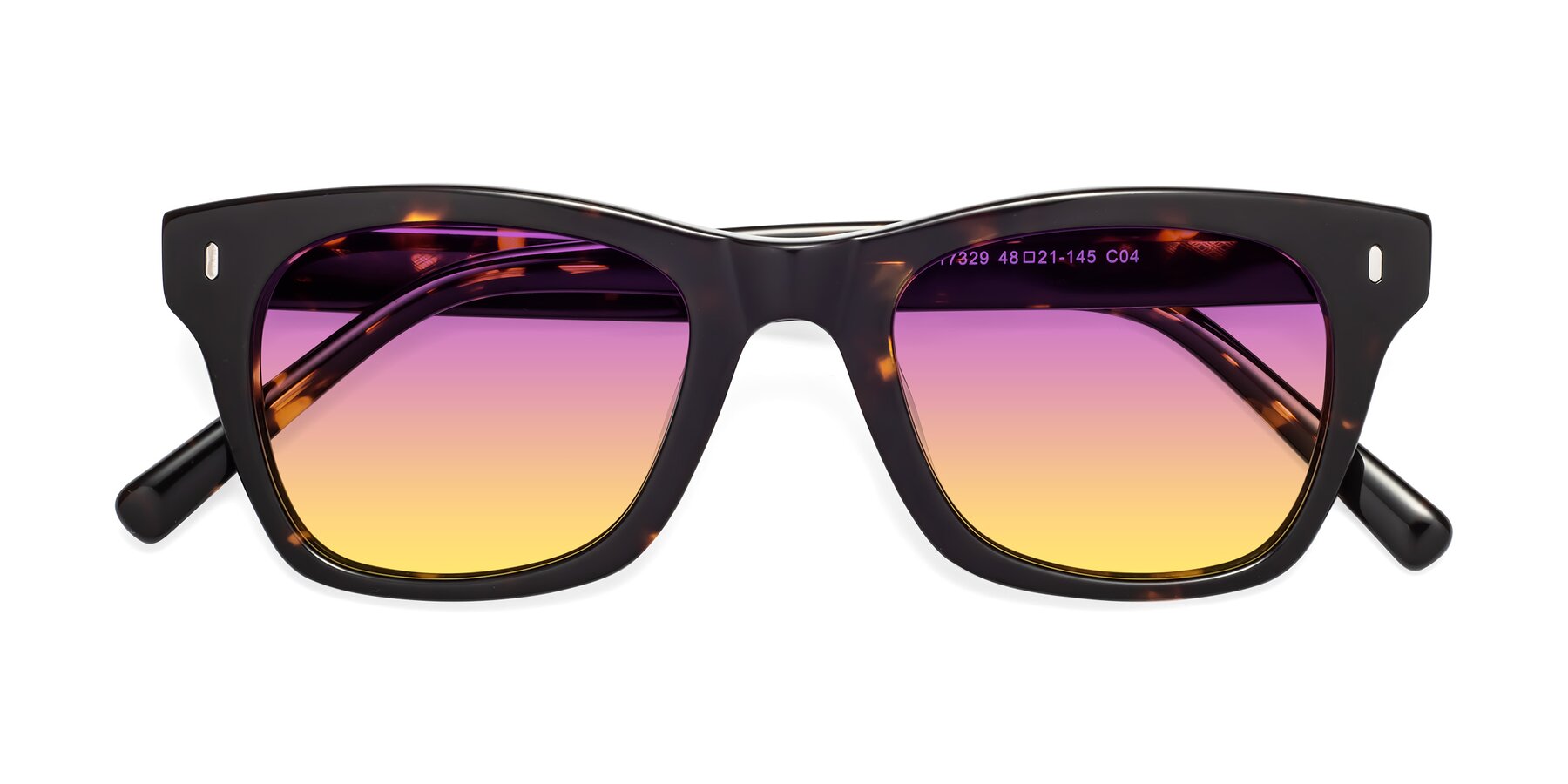Folded Front of 17329 in Tortoise Brown with Purple / Yellow Gradient Lenses