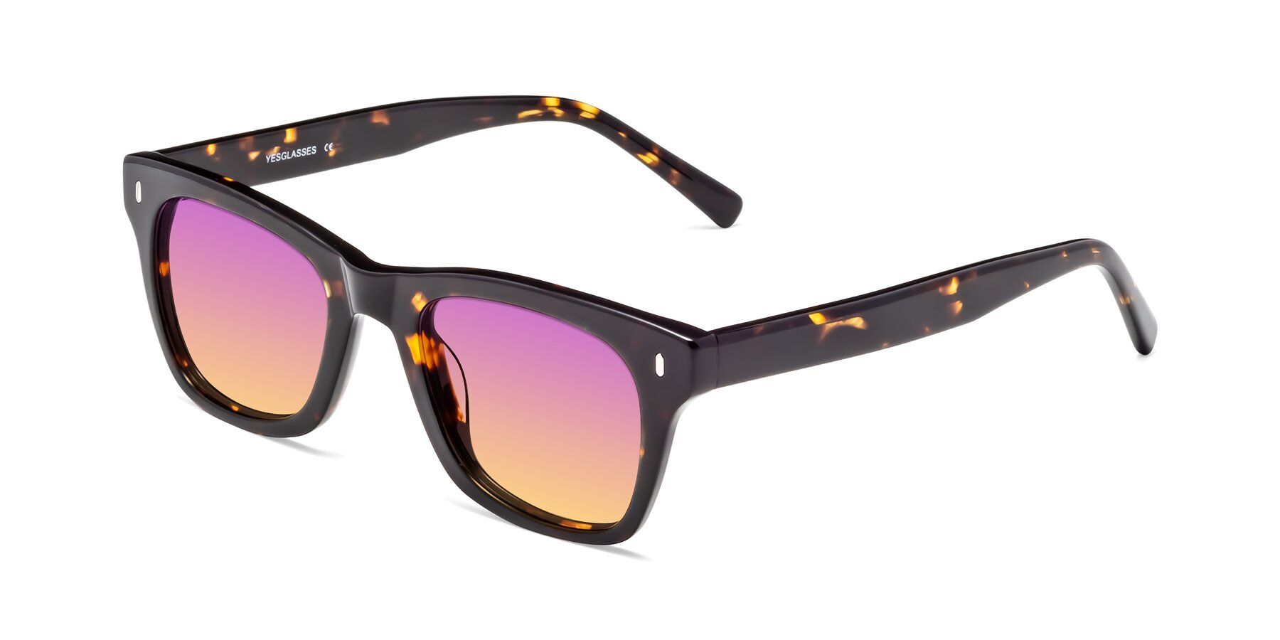 Angle of 17329 in Tortoise Brown with Purple / Yellow Gradient Lenses