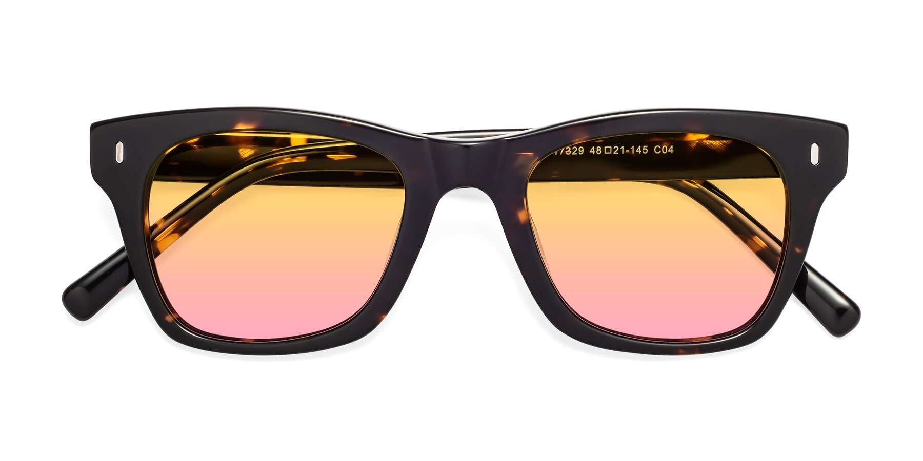 Folded Front of 17329 in Tortoise Brown with Yellow / Pink Gradient Lenses