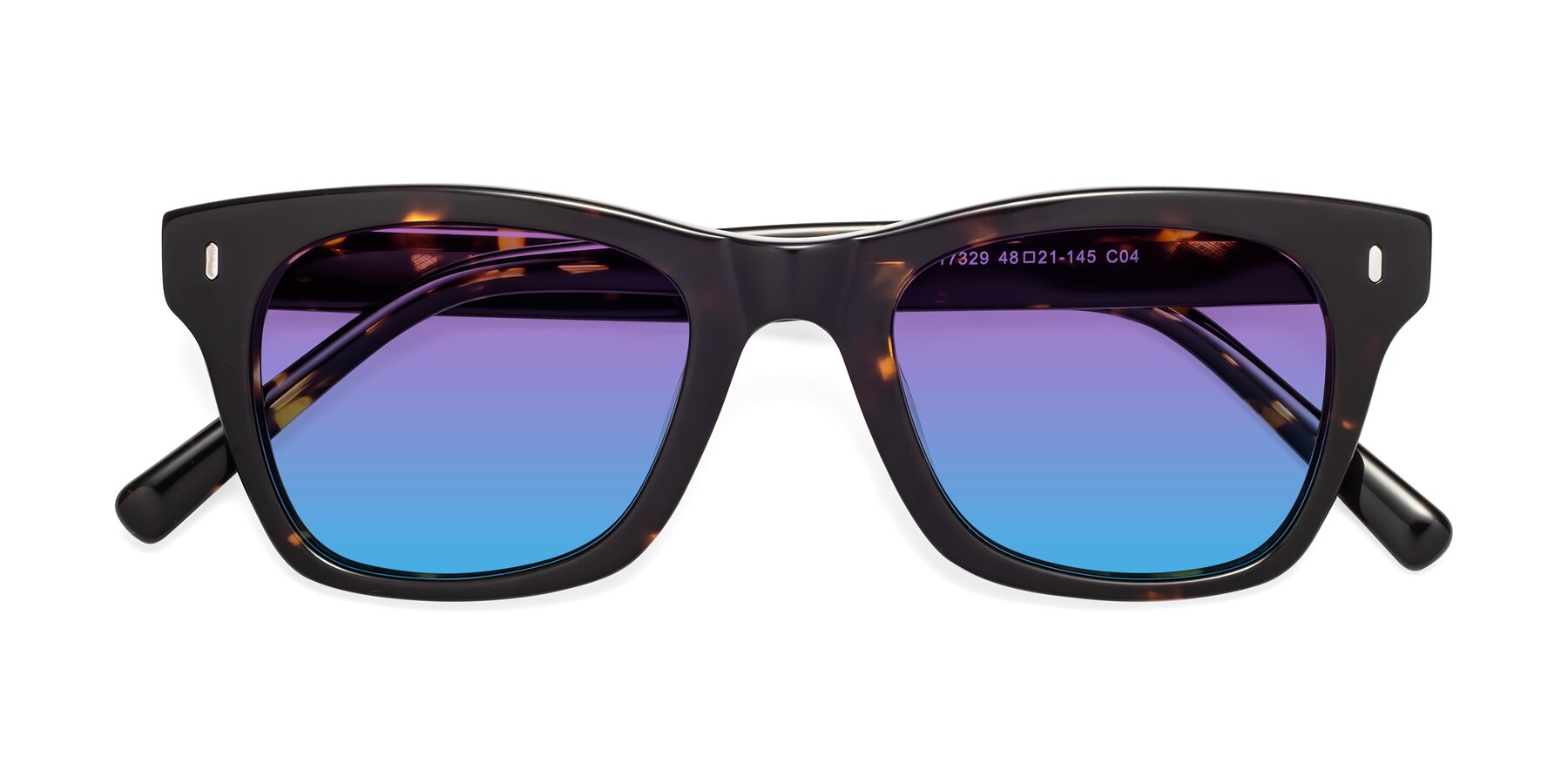 Folded Front of 17329 in Tortoise Brown with Purple / Blue Gradient Lenses