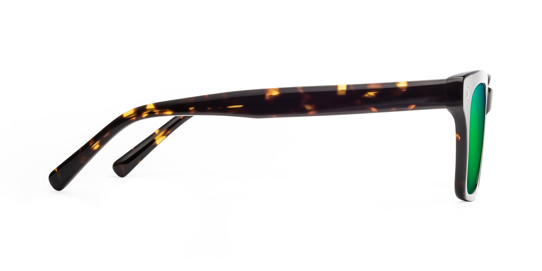 Side of 17329 in Tortoise Brown with Green Mirrored Lenses