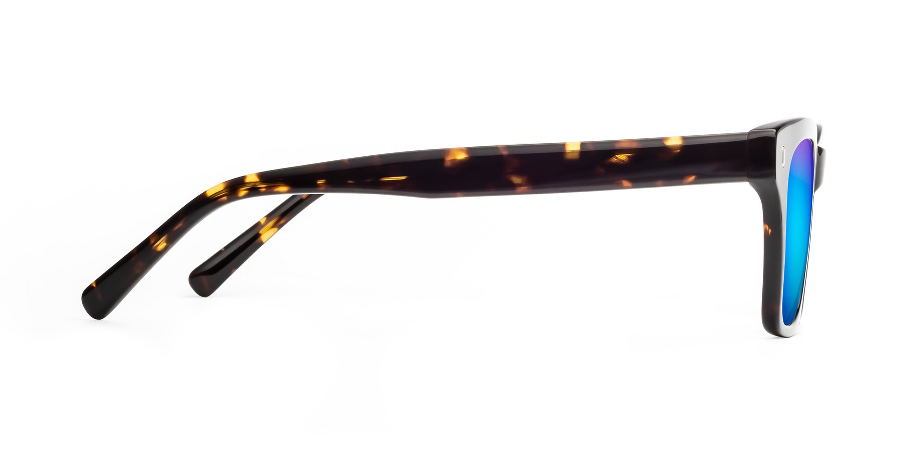 Side of 17329 in Tortoise Brown with Blue Mirrored Lenses