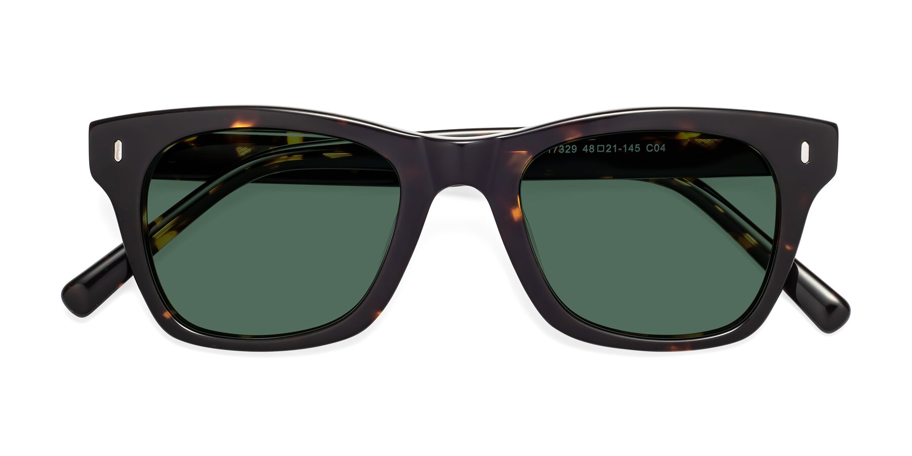 Folded Front of Ben in Tortoise Brown with Green Polarized Lenses