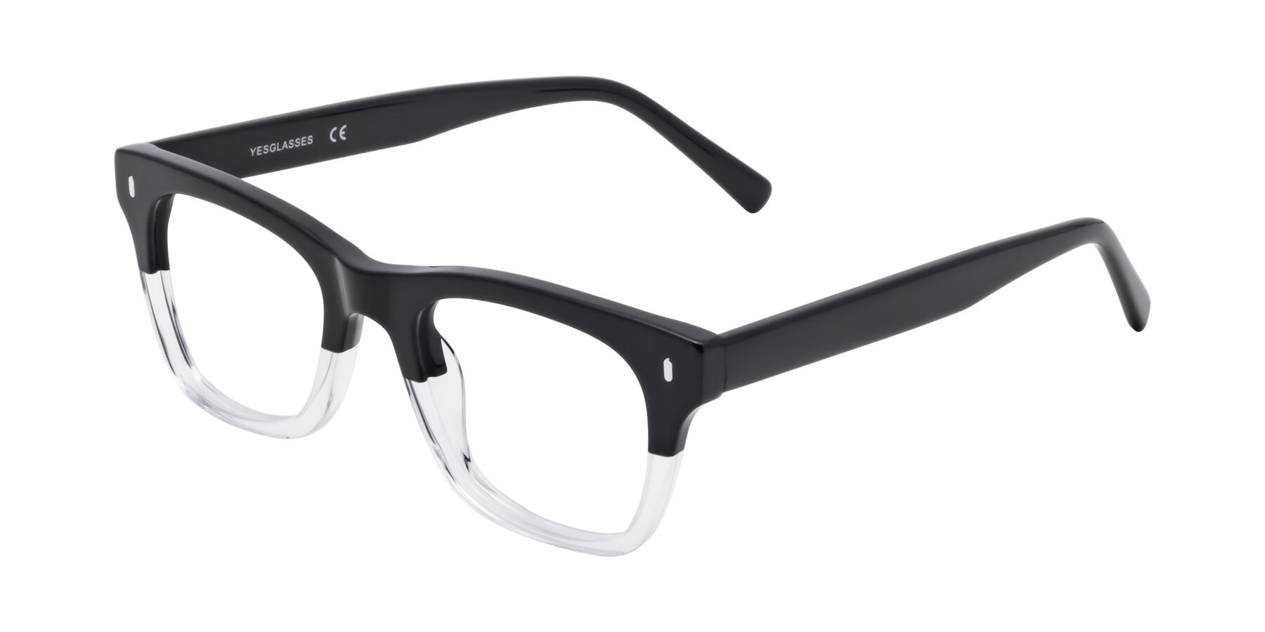 Angle of Ben in Black-Clear with Clear Eyeglass Lenses
