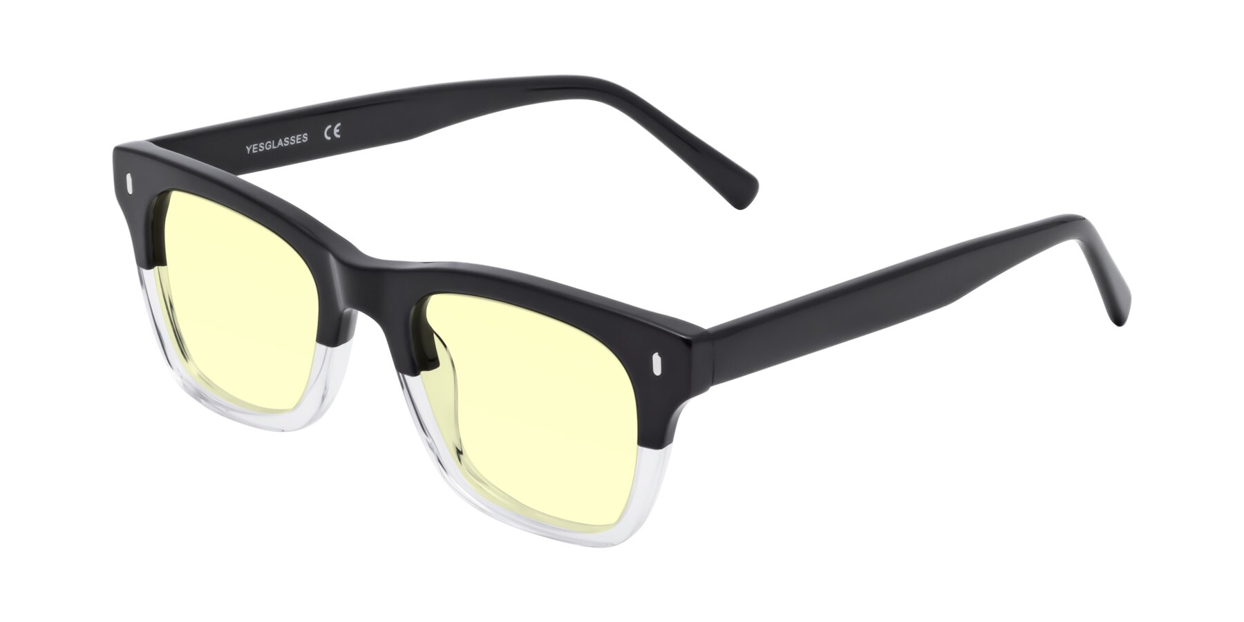 Angle of 17329 in Black-Clear with Light Yellow Tinted Lenses