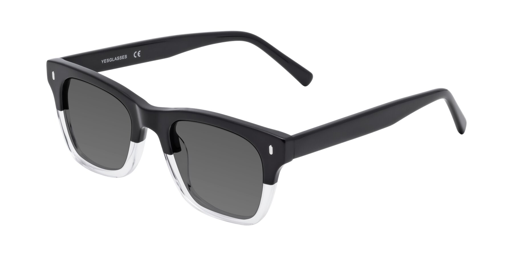 Angle of Ben in Black-Clear with Medium Gray Tinted Lenses