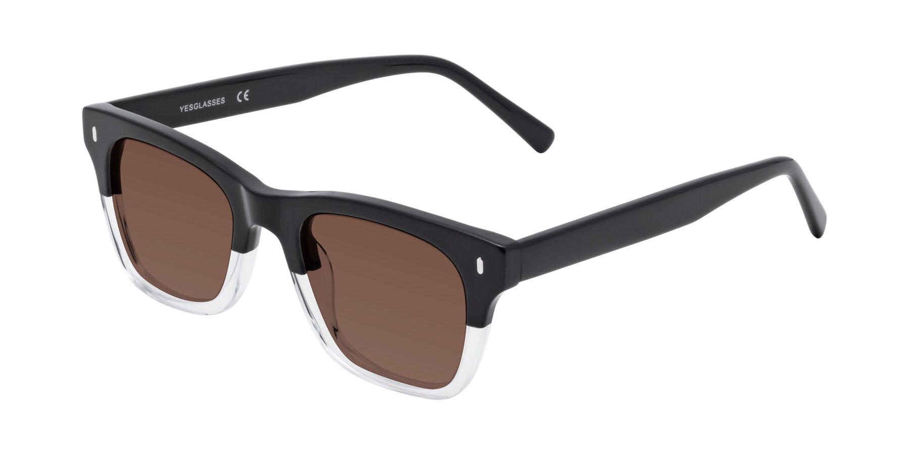 Angle of Ben in Black-Clear with Brown Tinted Lenses