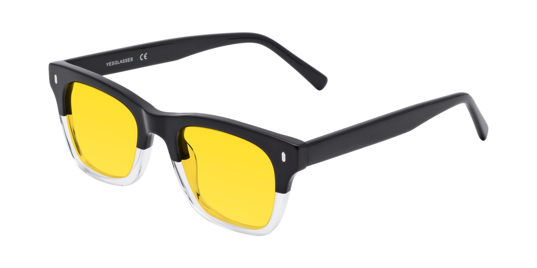 Angle of Ben in Black-Clear with Yellow Tinted Lenses