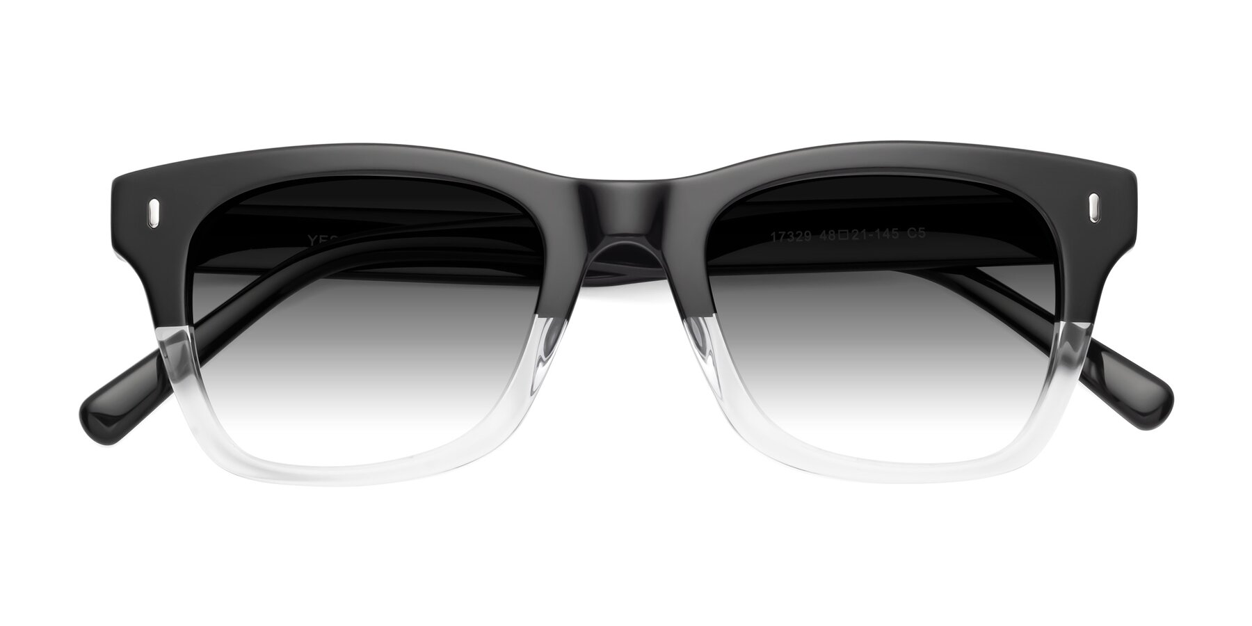 Folded Front of Ben in Black-Clear with Gray Gradient Lenses
