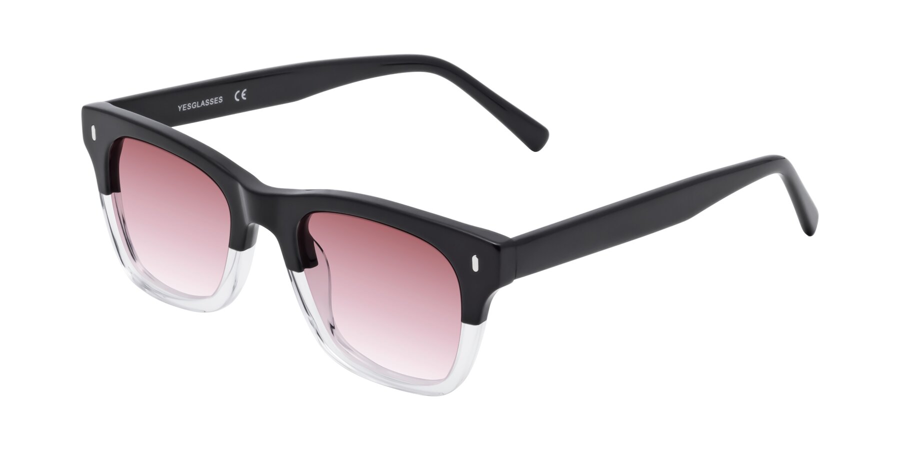 Angle of Ben in Black-Clear with Garnet Gradient Lenses